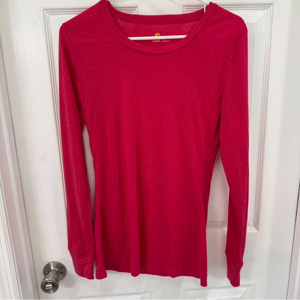 Carhartt Women's Deep Fuchsia Long Sleeve Tee Size Small Outdoors Lightweight